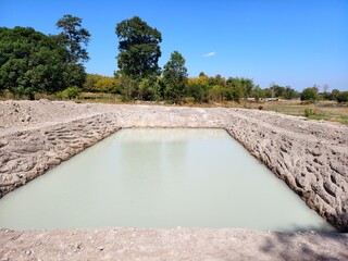 The reserve water source in the farmer's farm.