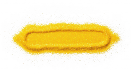 Closeup of a yellow highlighter marker on transparent background with a textured appearance
