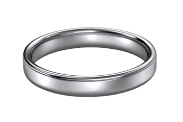 Simple silver wedding band ring with two parallel grooves on black background jewelry