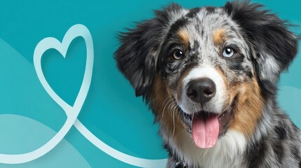 Preventive Veterinary Care Banner Promoting Healthy Pets With Confident Dog on Clean Background Showcasing Trust