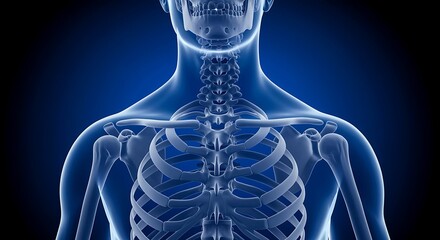 Blue Human Skeleton Anatomy X Ray