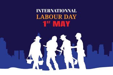 Labour day background, Construction vector background, Worker in a building site.