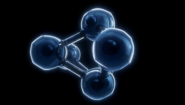 4K seamless 3D animation of rotating melamine molecular trimer of cyanamide emphasizing scientific structure molecular visualization educational stock 