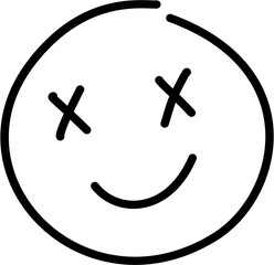 Smile Face Outline Hand Drawn Graffiti Style Vector for T Shirt Print and Tattoo Design