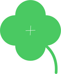 Green Lucky Clover Leaf Plant Decoration Flat Illustration 