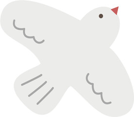 Seagull Bird Flying Cartoon Hand drawn Illustration 