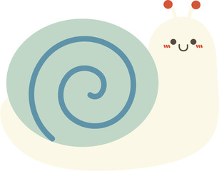 Cute Snail Animal Illustration 