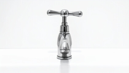 Modern Bathroom Sink with Chrome Faucet Generative AI