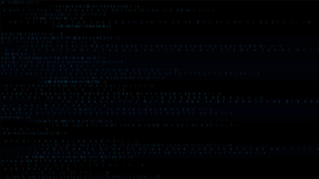 Dynamic Blue Binary Horizontal Flow Background with Modern Vector Data