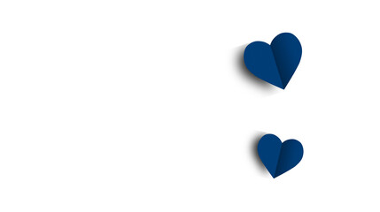 A lonely blue heart on a transparent background. Valentine's Day paper cutout decoration.
