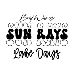 Boat Waves Sun Rays Lake Days svg 