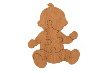 Wooden baby puzzle symbolizing infancy growth and development