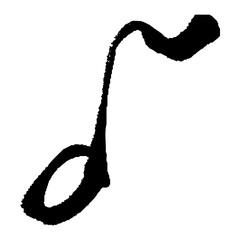 筆で描いた8分音符の音楽イラスト