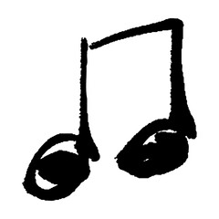 筆タッチの8分音符2連符の手描きイラスト