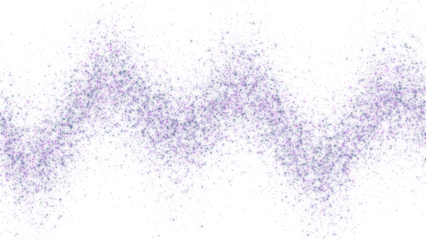 Abstract Purple Glitter Dust Trail on White Background