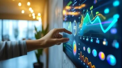 Interactive digital screen displaying colorful data charts and graphs for preventive health analysis - Powered by Adobe