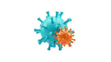 3D Render of Two Virus Particles