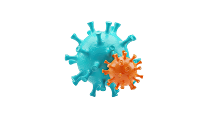 3D Render of Two Virus Particles