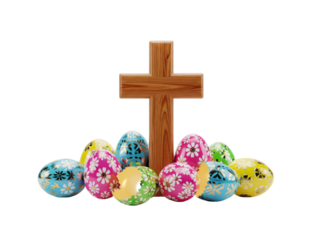 easter eggs with cross