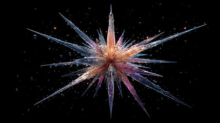 Abstract Starburst Design with Colorful Spikes and Bubbles