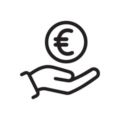 euro coin on hand icon
