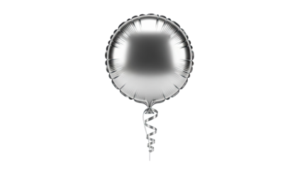 Silver Round Mylar Balloon with Curling Ribbon