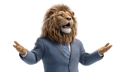 Confused business lion