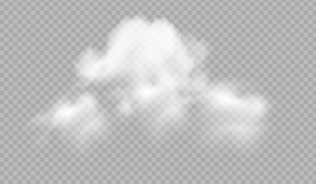 Realistic Smoke Cloud on Transparent Background &ndash; Vector Overlay