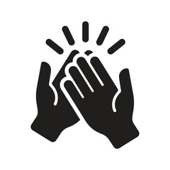 Hands clapping icon. High 5 hand gesture icon