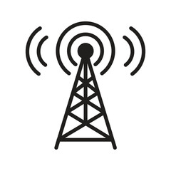 Communication tower icon. Radio tower icon