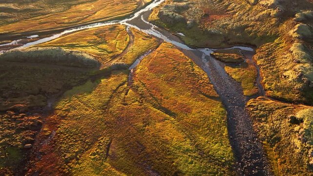 Aerial view of the &Ouml;xi mountain pass area in eastern Iceland