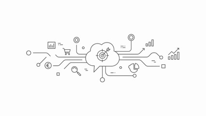 Obraz premium Cloud Computing Network Connection Infographic Elements.