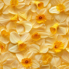 Seamless daffodil petals texture background pattern