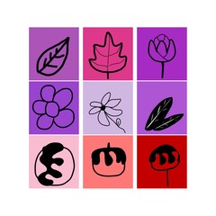 flower icons set
