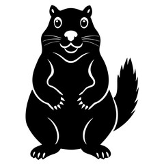 Obraz premium High-quality Groundhog Day silhouette created for multi-purpose use in print, apparel, and digital design.