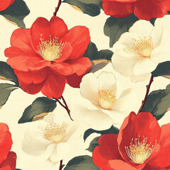 Japanese Camellia petals texture seamless botanical floral background