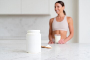 Wellness-focused individual enjoys colostrum supplement in minim