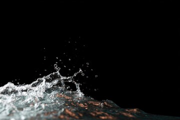 Rippling water surface creates dynamic splashes against dark bac