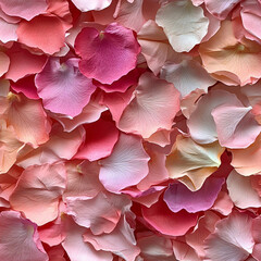 Seamless rose petals texture romantic floral background