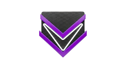 Abstract Geometric Emblem with Purple and White Accents