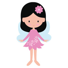 Cute little  garden fairy  vector cartoon illustration