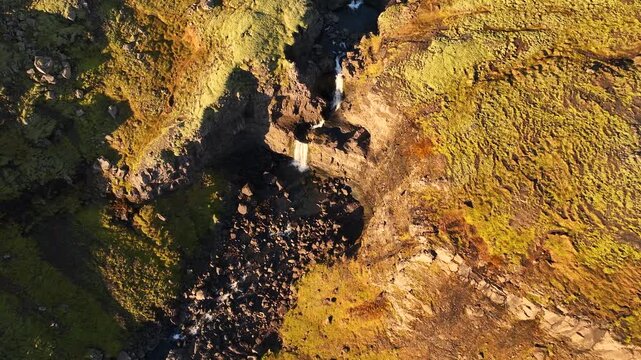 Aerial view of the &Ouml;xi mountain pass area in eastern Iceland