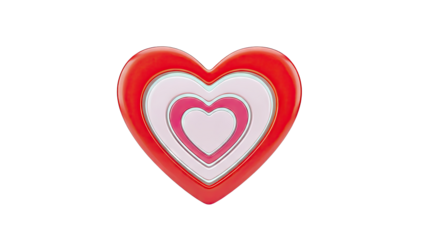 Concentric Hearts in Red and Pink