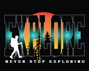 Vector illustration of silhouette of people exploring