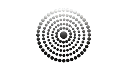 Concentric Circles of Black Dots with Gradient