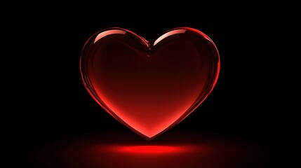 adore. A red heart symbol on a black background, an emotional expression with deep contrast. wellbeing guides, coaching materials, designed for mental health education and mindfulness programs.