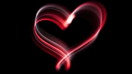 adore. A red heart symbol on a black background, an emotional expression with deep contrast. wellbeing guides, coaching materials, designed for mental health education and mindfulness programs.