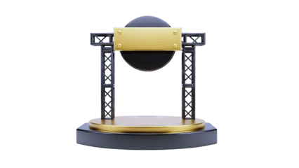 Golden Podium Stage with Truss and Plaque