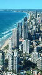Obraz premium Beautiful high angle view of the Gold Coast seafront high-rise buildings