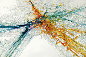 都市部の地震災害を想定したハザードマップのイメージ
